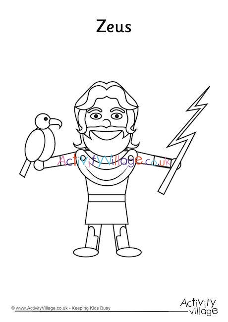 Zeus Colouring Page