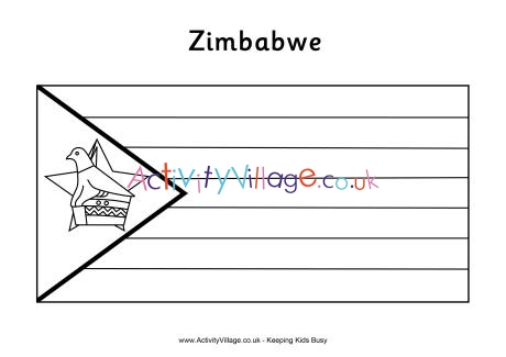 Zimbabwe flag colouring page