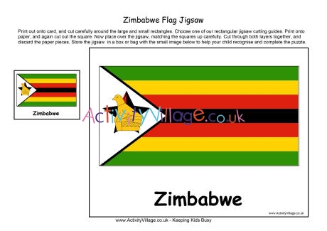 Zimbabwe flag jigsaw