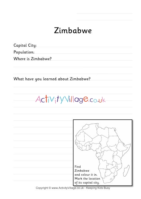 Zimbabwe worksheet