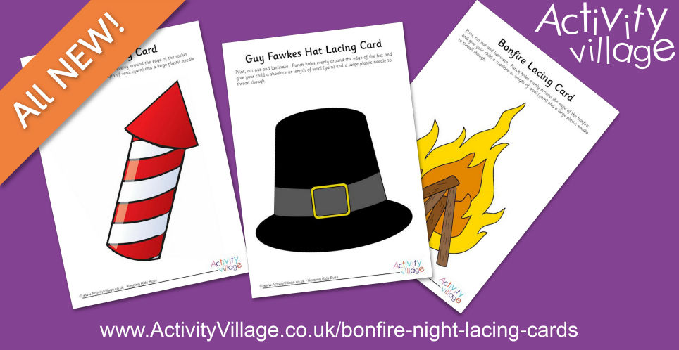 Three New Lacing Cards for Bonfire Night Three New Lacing Cards for Bonfire Night