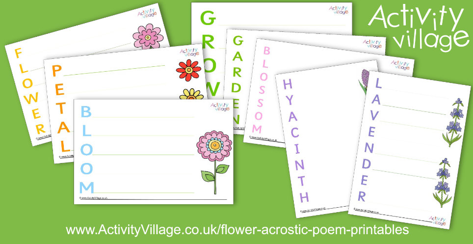 We've Been Topping Up Our Flower Acrostic Poem Printables