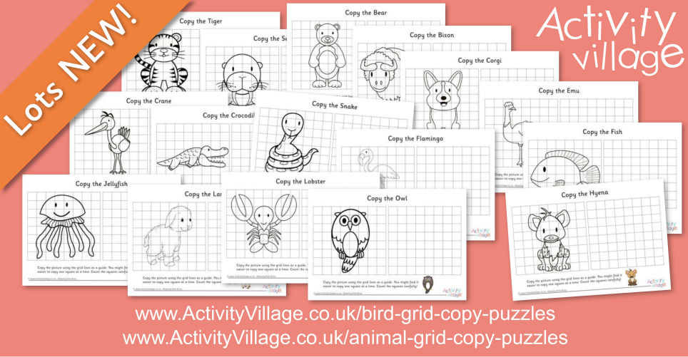 Topping Up Our Grid Copy Puzzles with Animals and Birds...