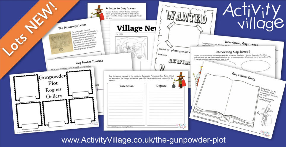 Topping Up Our Guy Fawkes and Gunpowder Plot Worksheets Collection