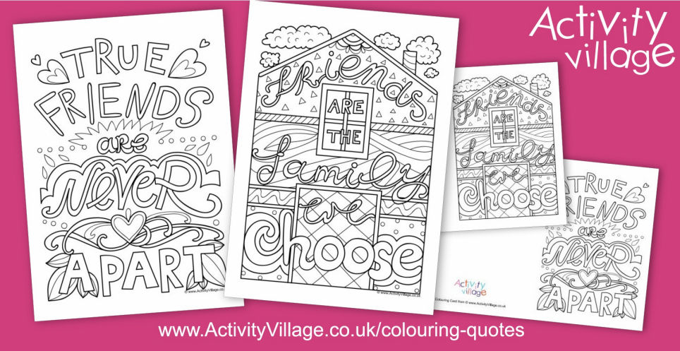 Two New Colouring Quote Pages About Friendship Two New Colouring Quote Pages About Friendship