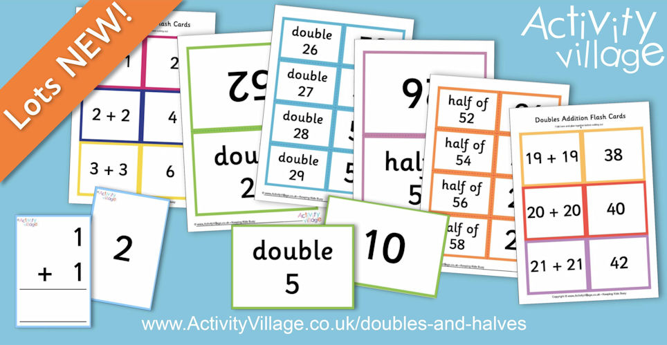 Useful Flash Cards to Help with Learning Doubles and Halves