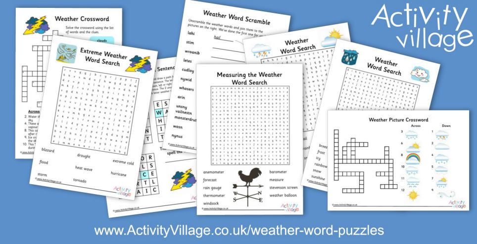 We've Added Even More Weather Word Puzzles