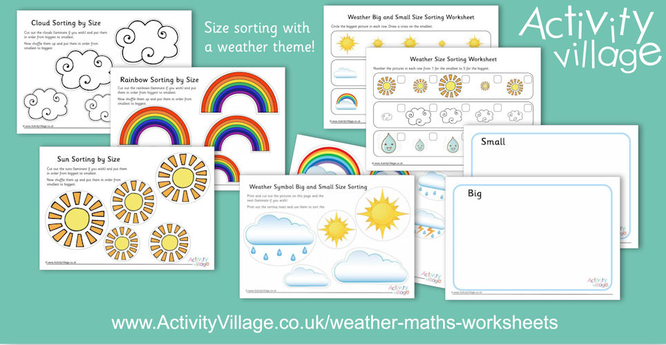 New Size Sorting Activities with a Weather Theme New Size Sorting Activities with a Weather Theme