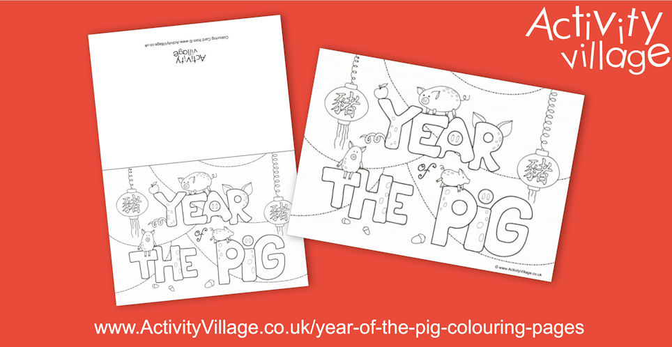 New Year of the Pig Colouring ...